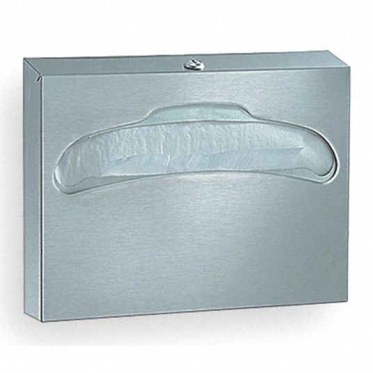 BRADLEY Toilet Seat Cover Dispenser, Stainless Steel, (500) Seat Covers ...