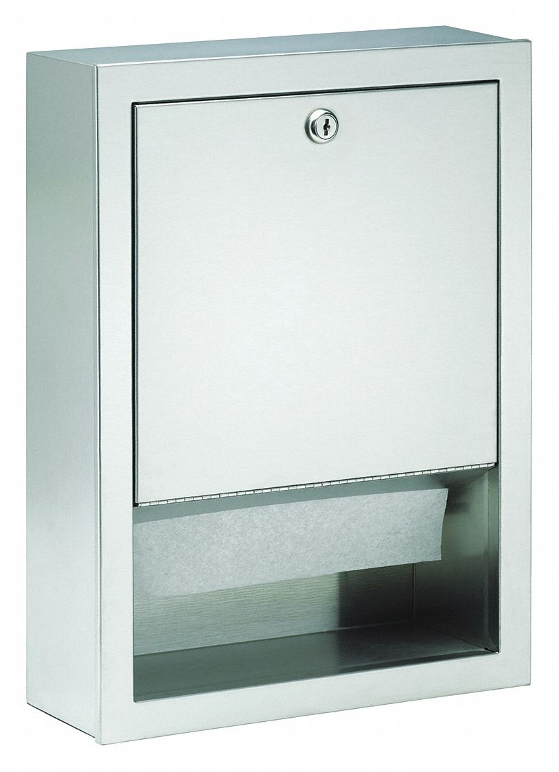 BRADLEY, BxTowel Dispenser,Recessed 39U7292441000000GR Grainger