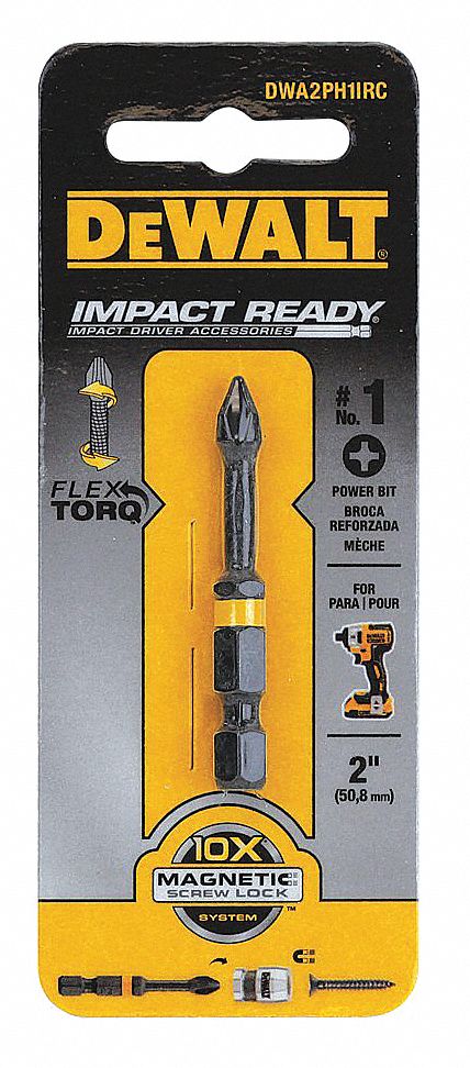 DEWALT INSERT BIT, PHILLIPS, FLEXTORQ, 2 IN, TIP SIZE #1