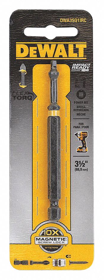 DEWALT INSERT BIT, SQUARE RECESS, FLEXTORQ, 3 1/2 IN, TIP SIZE #1