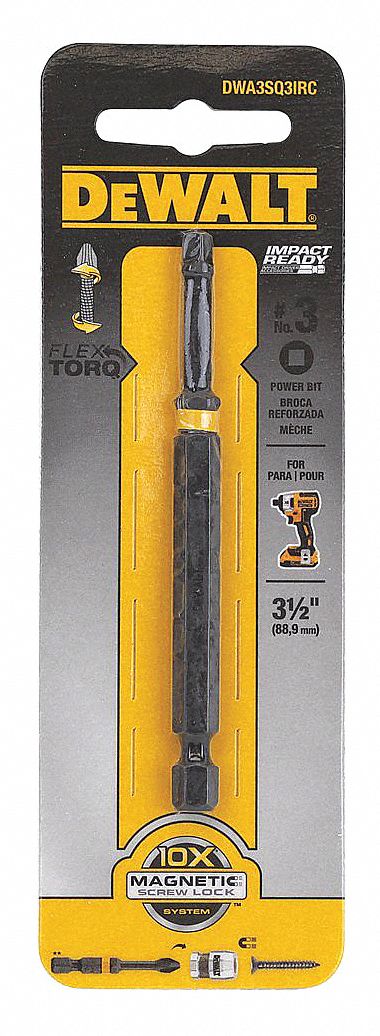 DEWALT INSERT BIT, SQUARE RECESS, FLEXTORQ, 3 1/2 IN - Screwdriver