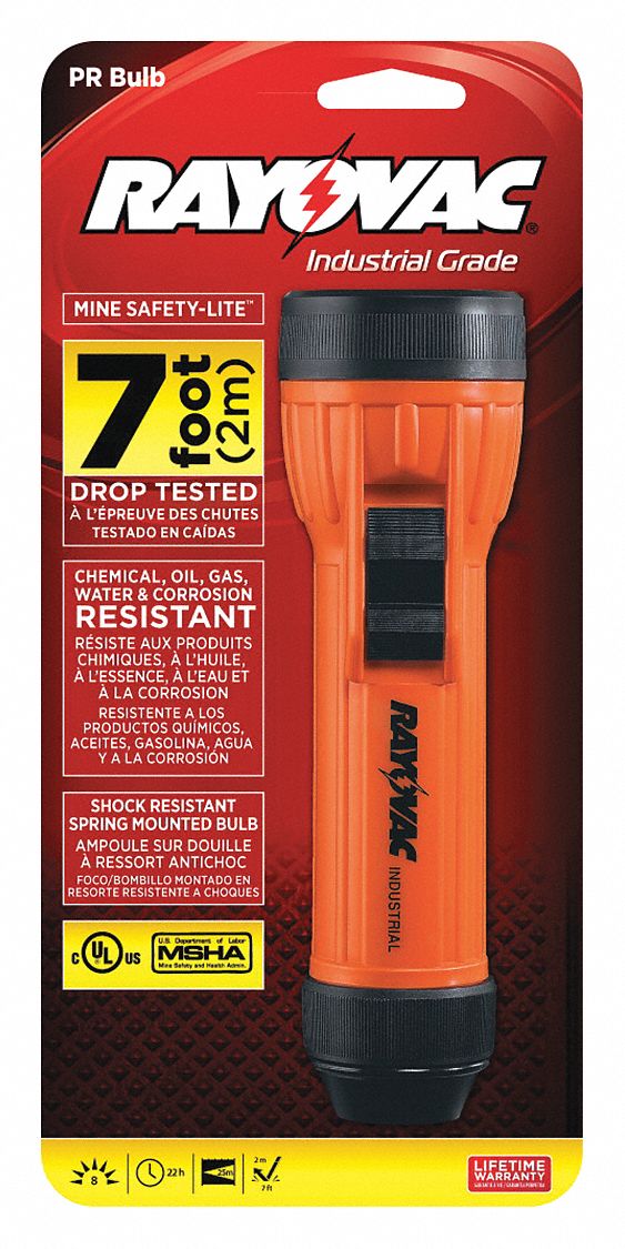 RAYOVAC Flashlight, Krypton, Orange - 39UE25|IN2-MSC - Grainger