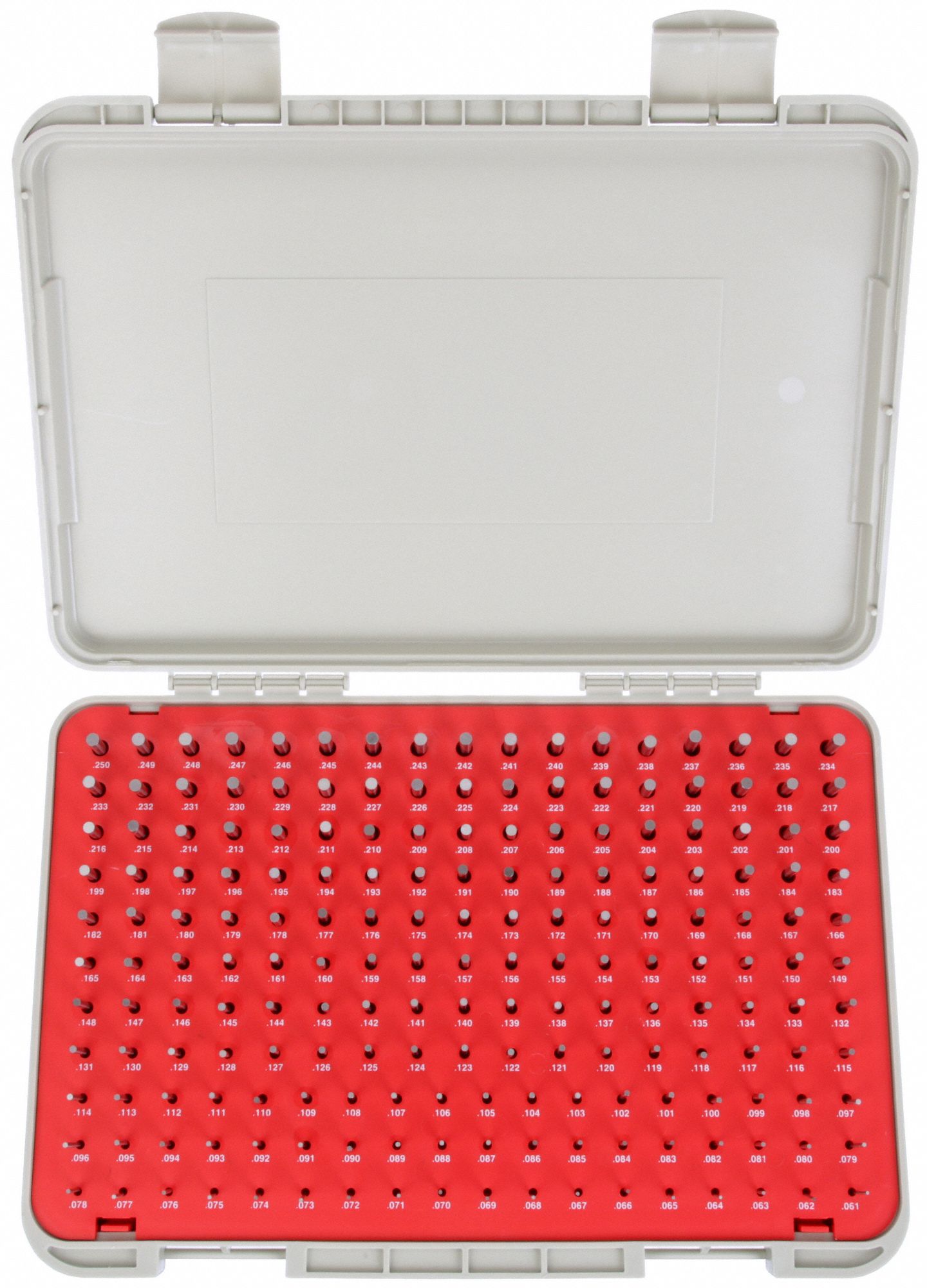 VERMONT GAGE, 0.0610 in to 0.2500 in Dia Range, 190 Gauges, Pin Gauge