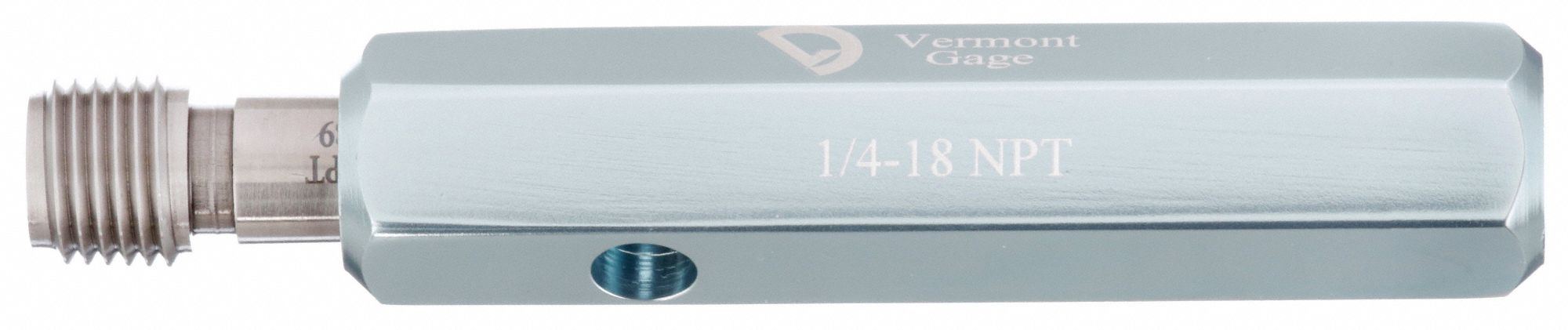 Pipe Threaded Plug Gauge: 1/4"-18 Thread Size, NPT, L1 Thread Class, Double End