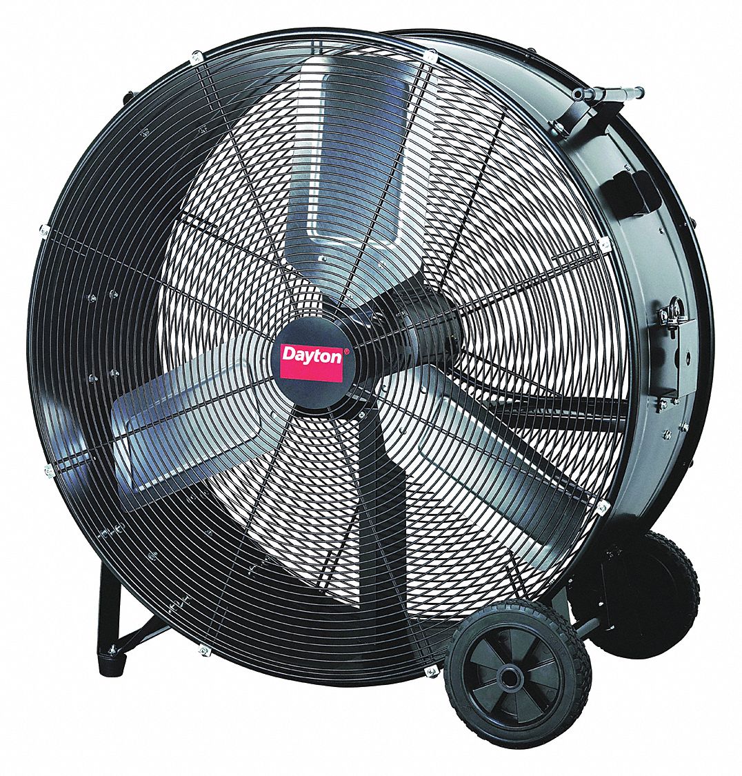 DAYTON Light-Duty Industrial Fan: 30 in Blade Dia, 2 Speeds, 7,070/9,700  cfm, 115V AC, Direct Drive