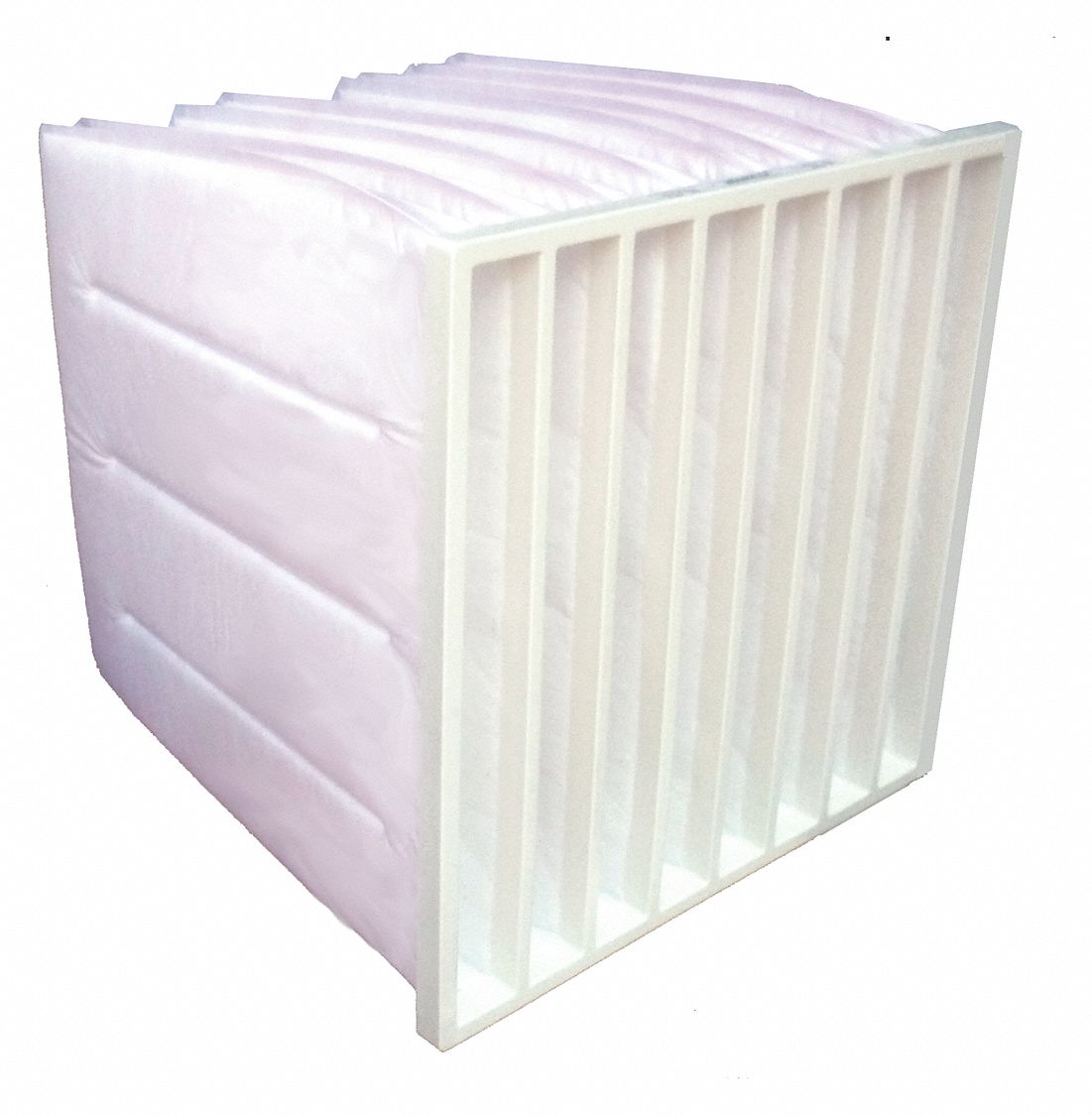 Pocket Air Filter: 24 in x 24 in x 24 in, MERV 13, Pink, Synthetic, 8 Pockets