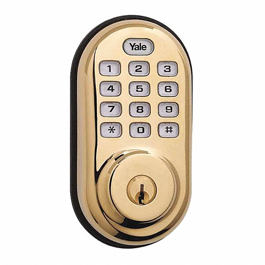 Electronic Keyless Deadbolt: Entry, Push Button Keypad, Cylindrical Mounting