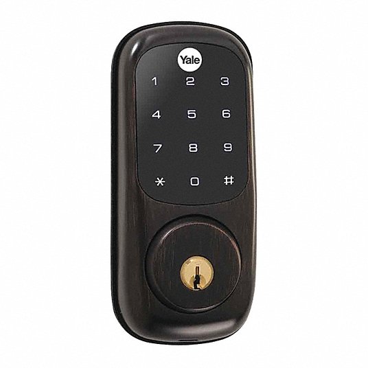Electronic Keyless Deadbolt: Entry, Touch Screen Keypad, Cylindrical Mounting