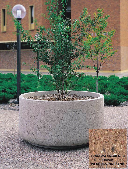 WAUSAU TILE Planter, Round, 36in.Lx36in.Wx24in.H - 39UM66|TF4035W22