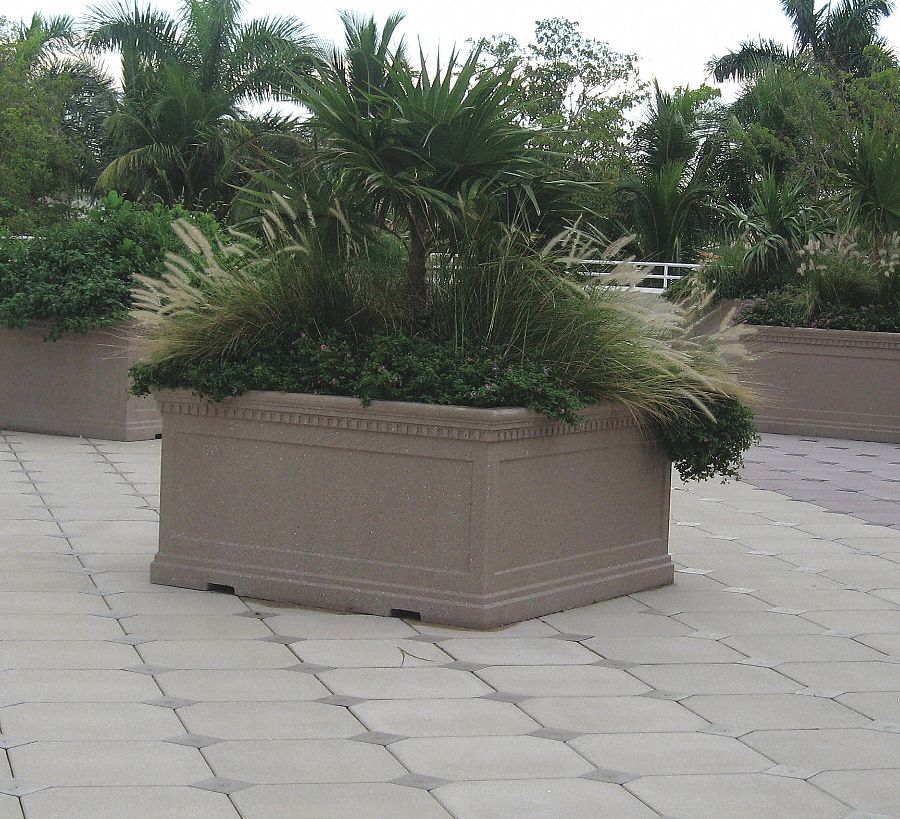 WAUSAU TILE, Square, 72 In Outside Dia., Security Planter - 39UN67 ...