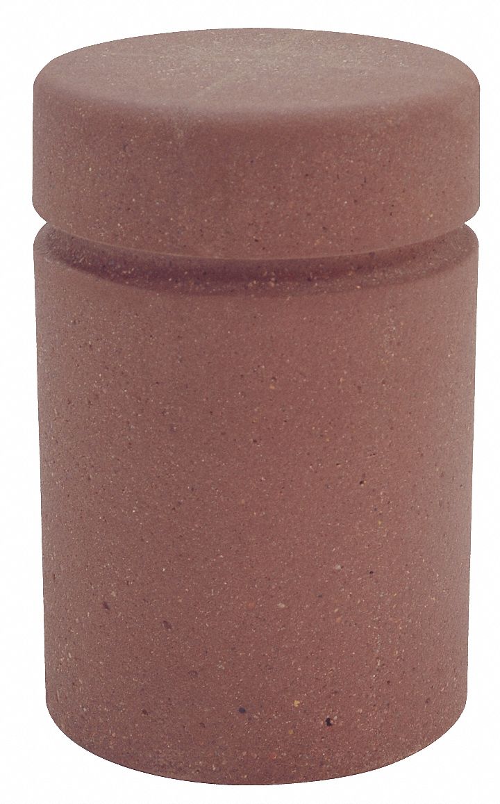 Decorative Bollard: Round Shape, Red, 19 in Overall Ht, 14 in Overall Lg, 14 in Overall Wd