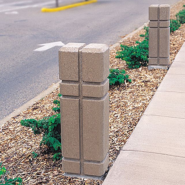 WAUSAU TILE, Square, 12 in Outside Dia., Security Bollard 39UP40