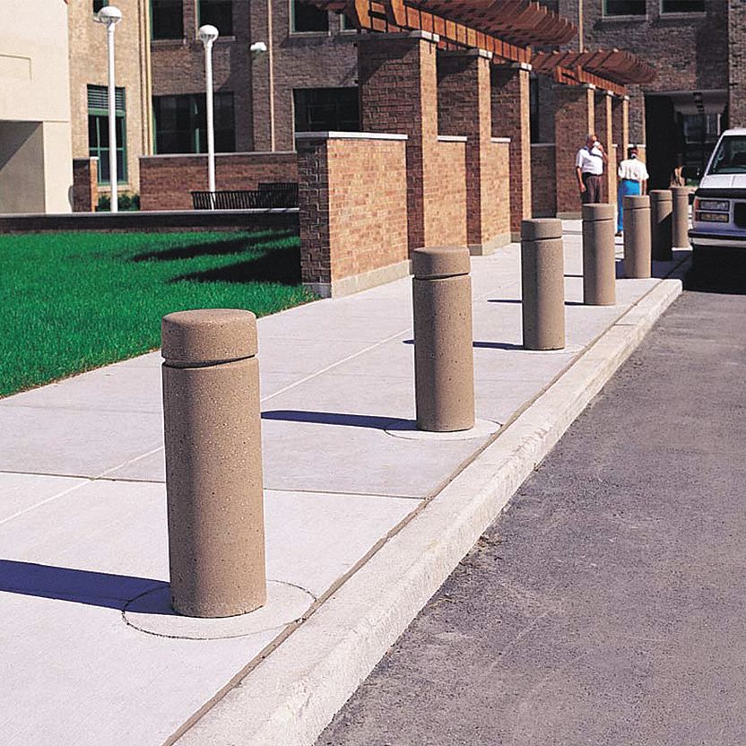 Round Shape, Gray, Decorative Bollard - 39UP43|TF6010W22 - Grainger