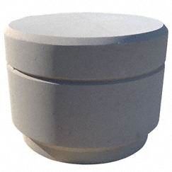 Decorative Bollard: Round Shape, Beige, 19 in Overall Ht, 24 in Overall Lg, 24 in Overall Wd