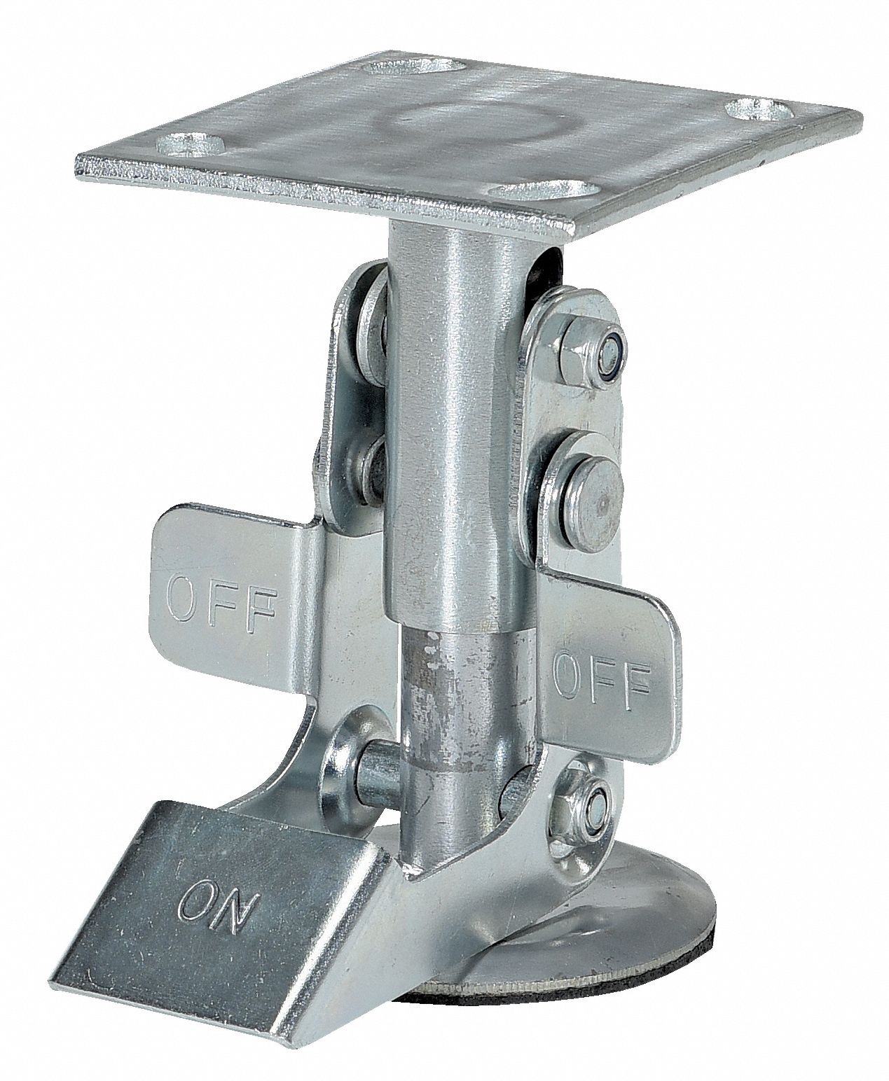 3 5/8 in to 4 1/4 in fit Caster Mounting Height,2041004306 Steel,Abrasion-Resistant Nonmarking Floor Lock 