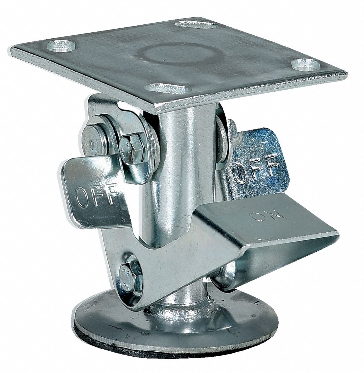 Steel,Abrasion-Resistant Nonmarking Floor Lock 3 5/8 in to 4 1/4 in fit Caster Mounting Height,2041004306 
