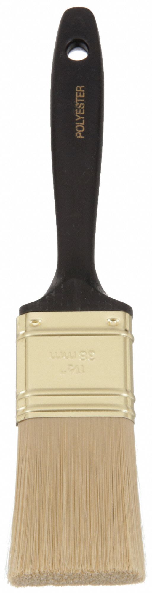 Paint Brush: Flat Sash Brush, 1 1/2 in, Synthetic, Polyester