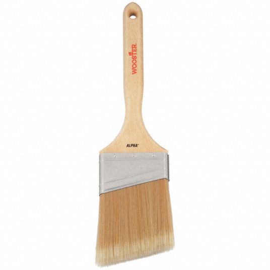 WOOSTER Paint Brush: Angle Sash Brush, 3 in, Synthetic, Synthetic,  Stainless Steel