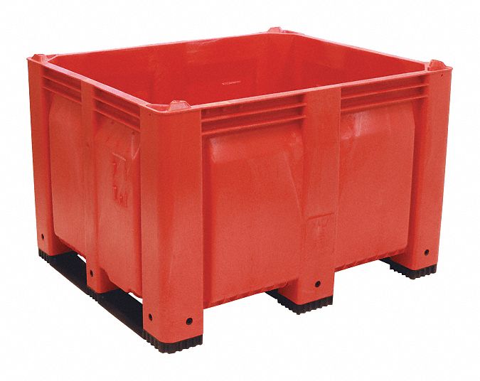 DECADE PRODUCTS Bulk Container, Red, 31 inH x 48 inL x 40 inW, 1EA