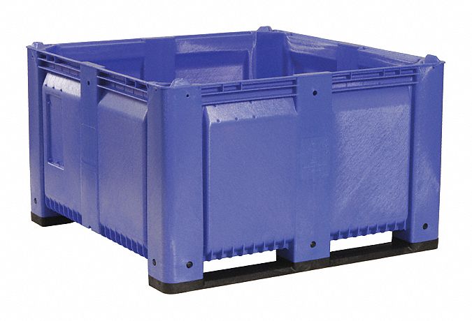 Bulk Container: 28.7 cu ft, 48 in x 48 in x 28 1/2 in, Lid Not Included, 4-Way Entry