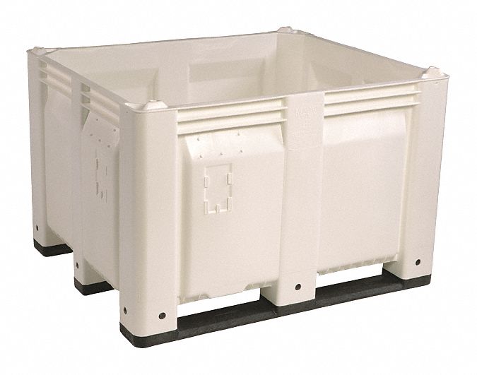 Bulk Container: 25.4 cu ft, 48 in x 40 in x 31 in, Lid Not Included, 4-Way Entry