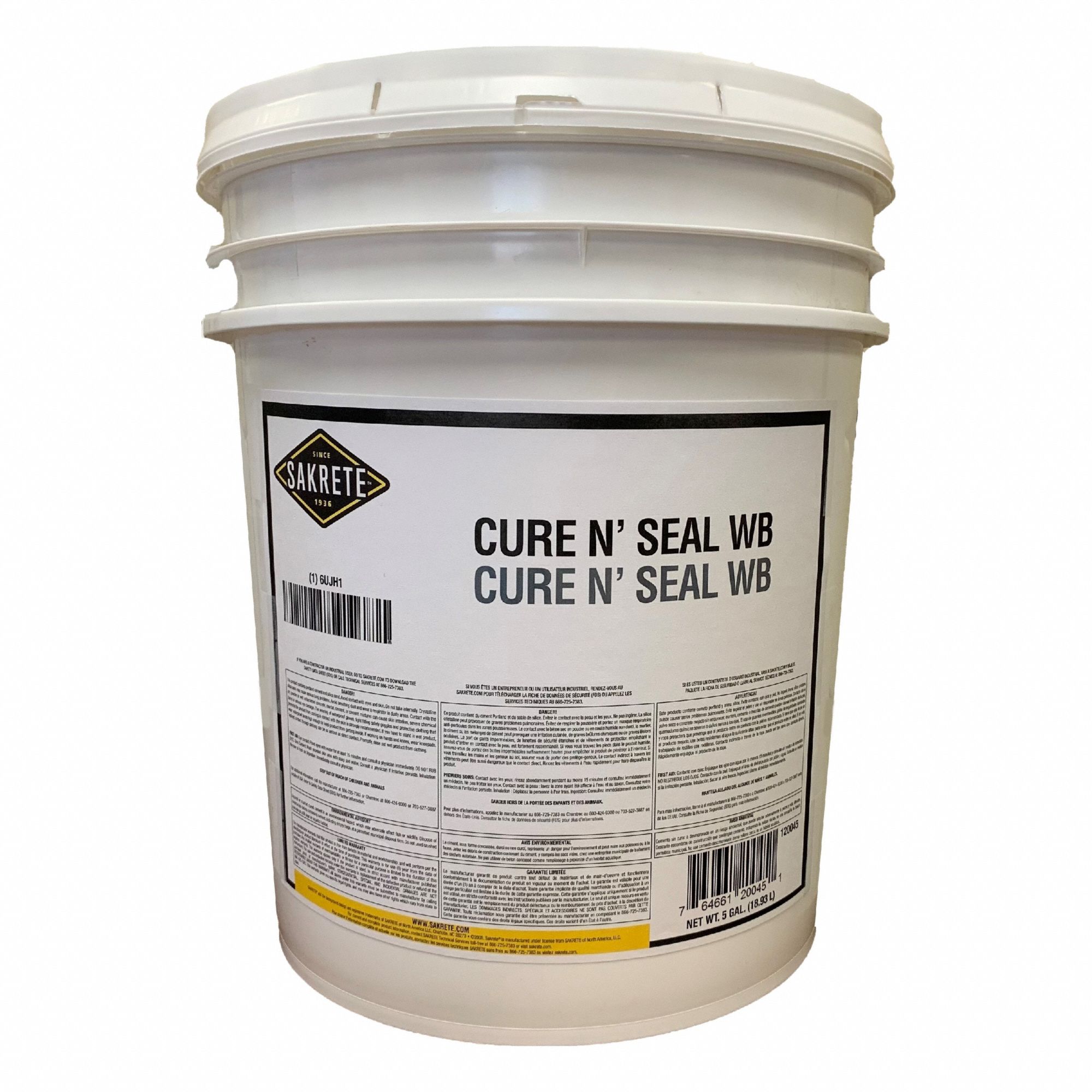 Concrete Sealer: Cure & Seal, 5 gal Container Size, Pail, Acrylic, 50.1 g/L or More