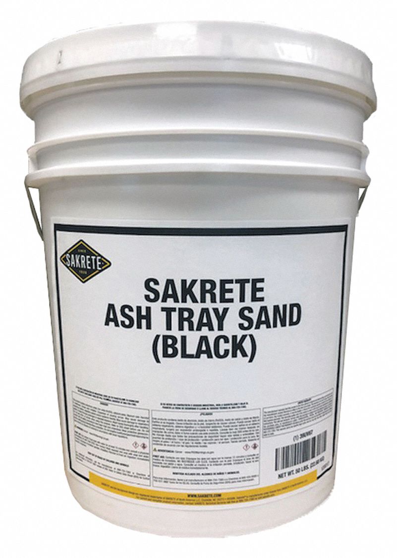 SAKRETE, Black, 50 lbs. Sand in Bucket, Ash Tray Sand 39UV67120017