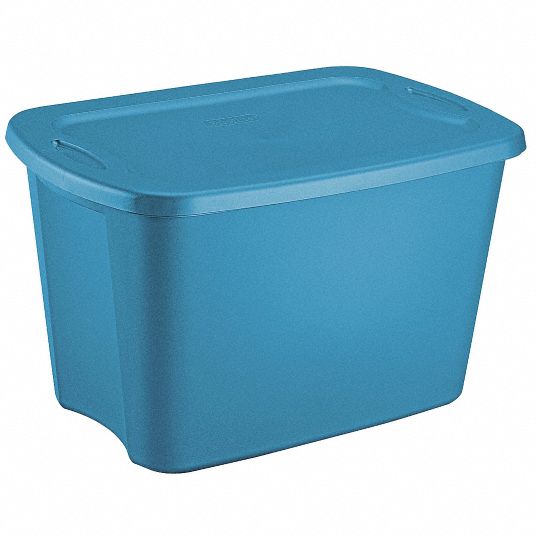 Sterilite Storage Tote Color Blue Outside Height 15 14 In Outside Length 25 14 In 39uv75 8992