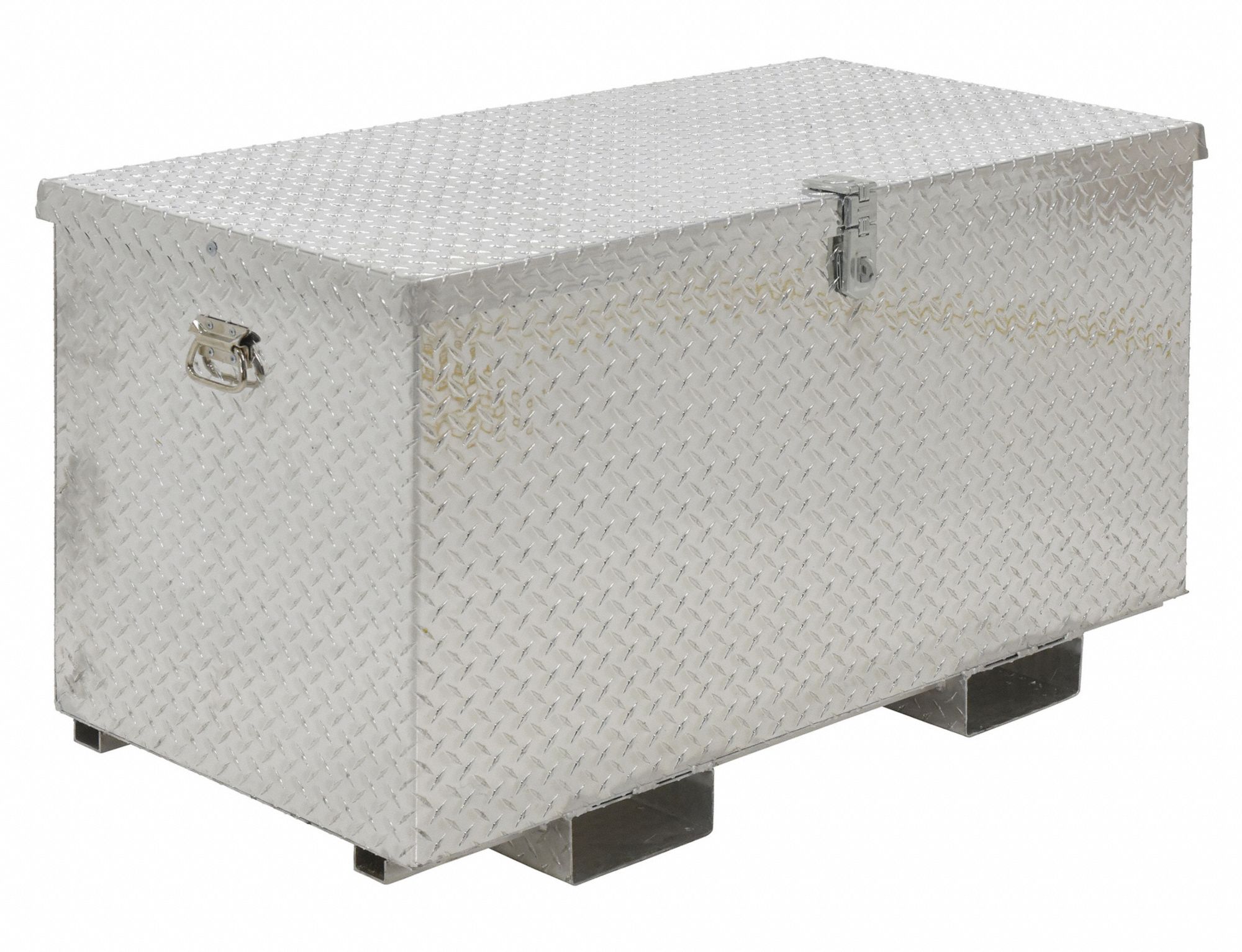 Jobsite Box: 37 1/4 in W x 25 7/8 in D x 28 1/16 in H, 14 cu ft, Padlock, Silver