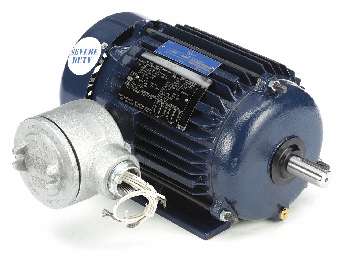 Hazardous Location Motor: Division I, Class I/Class II, Rigid Base, 1 1/2 hp Horsepower, TEFC