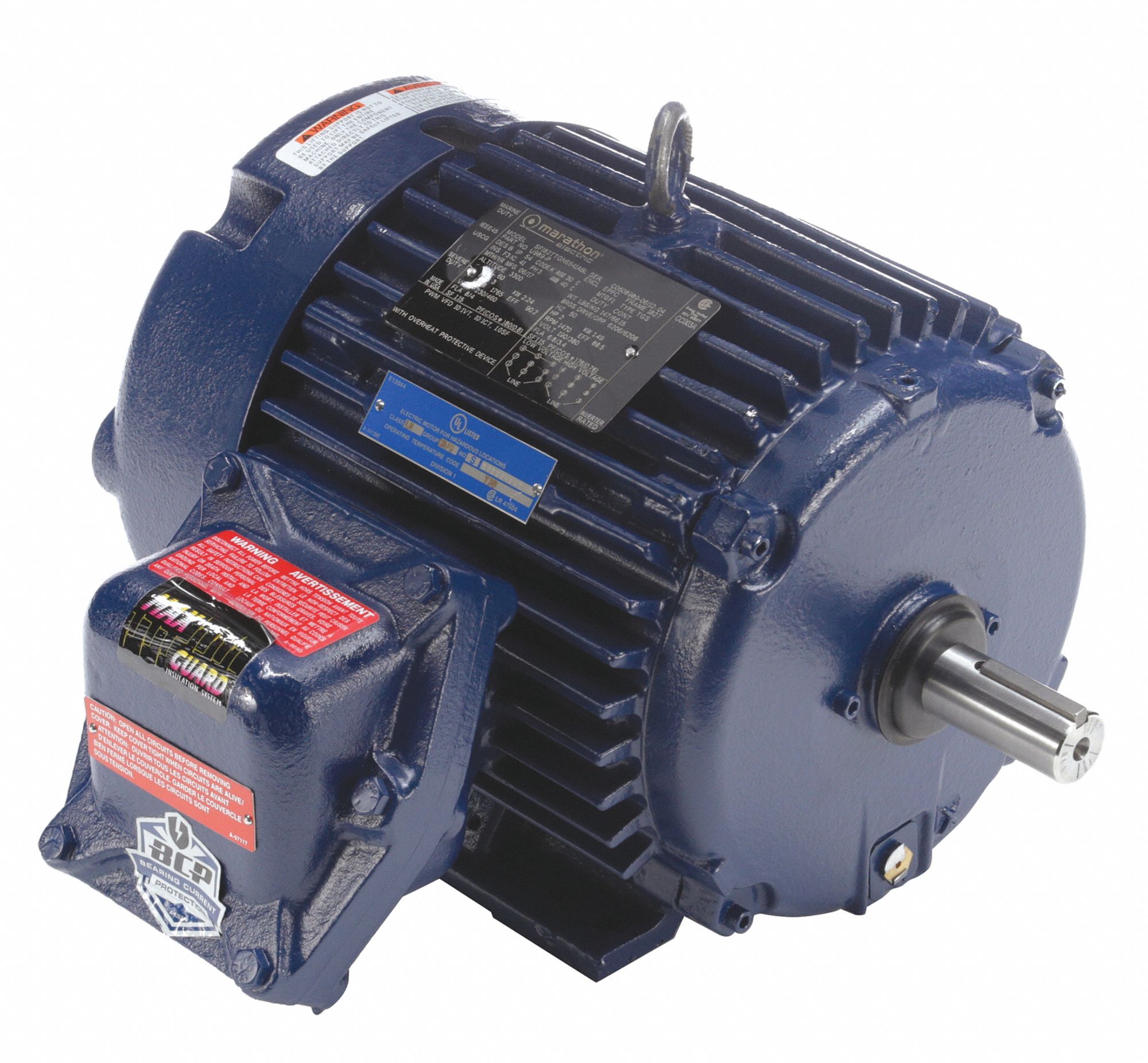 Hazardous Location Motor: Division I, Class I/Class II, Rigid Base, 3 hp Horsepower
