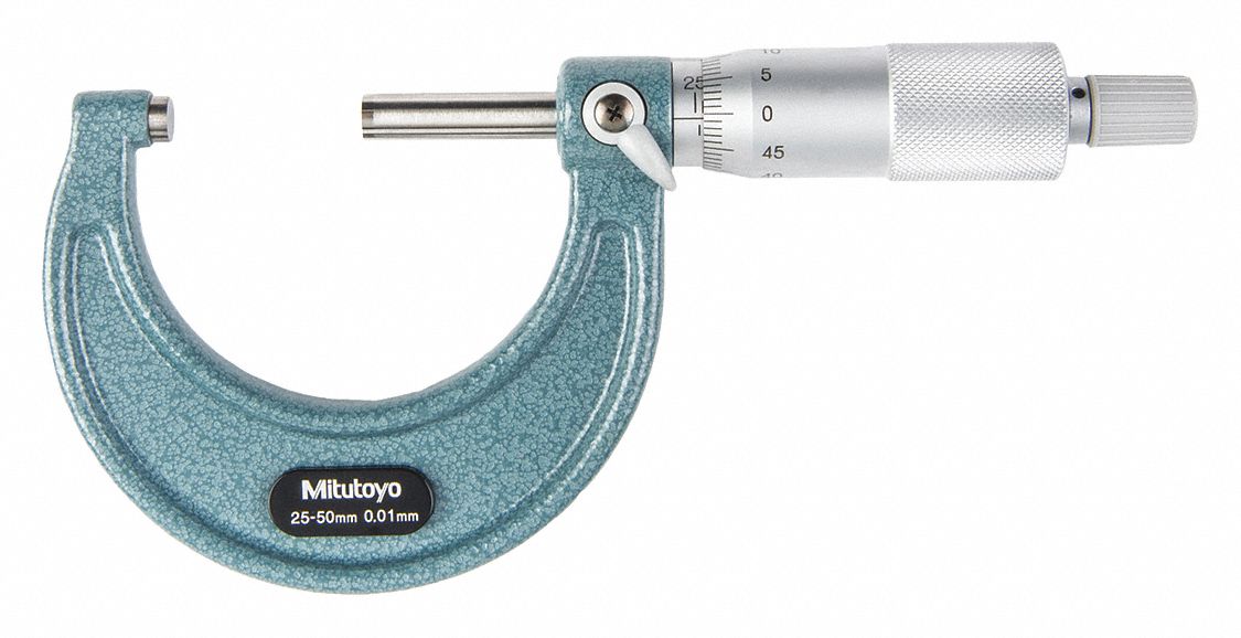 OUTSIDE MICROMETER, 25 TO 50 MM/.01 MM RANGE