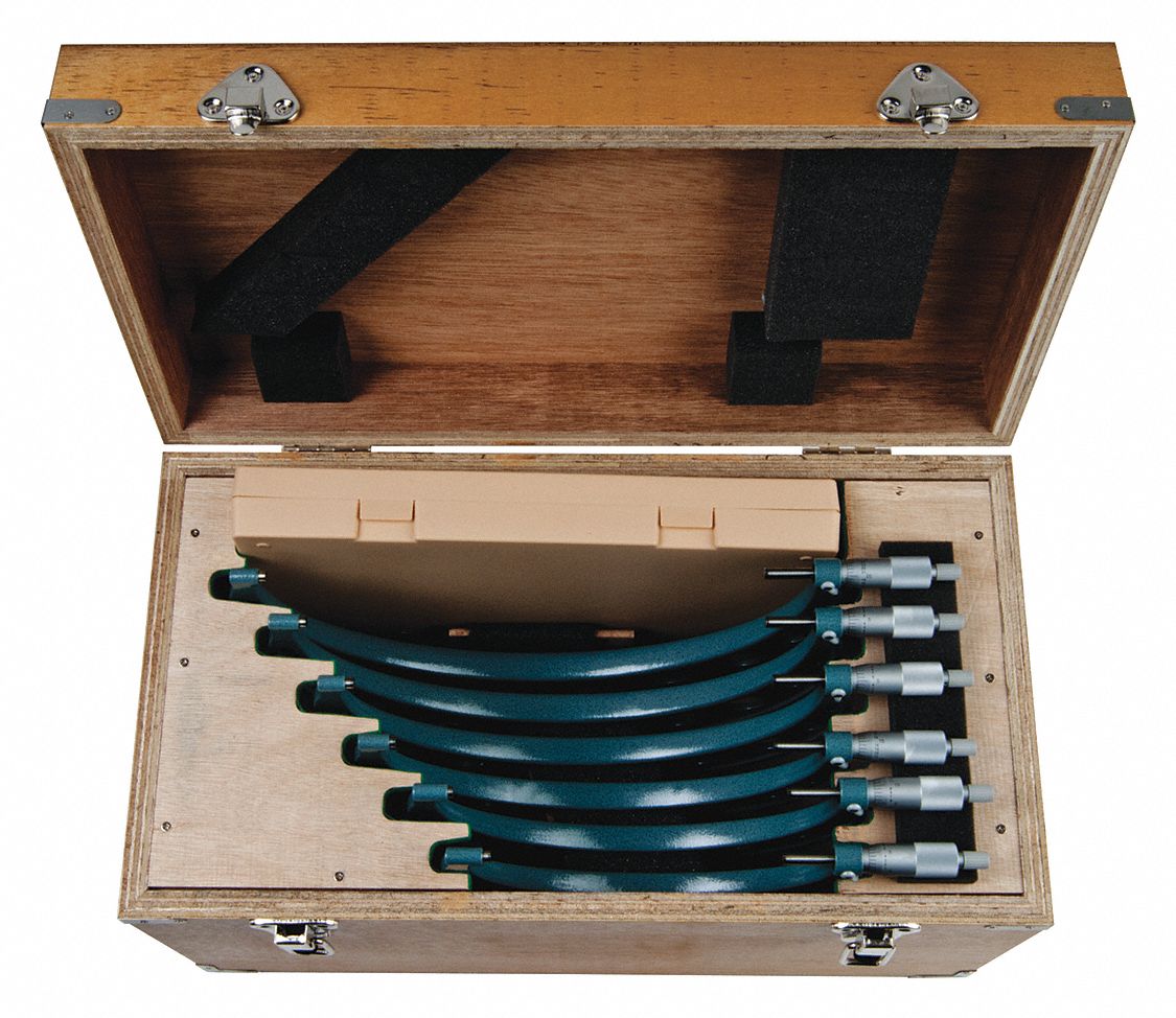 OUTSIDE MICROMETER, 6 TO 12 IN, 1 IN, 6 PIECES