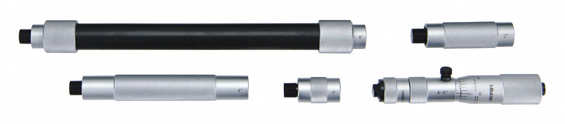 INSIDE MICROMETER, 4 TO 20 IN/.001 IN, EXT. ROD