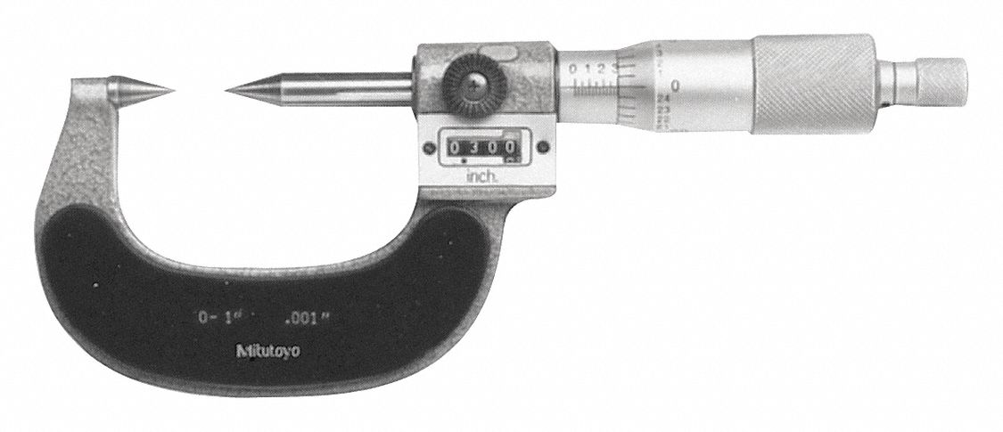 POINT MICROMETER, 0 TO 1 IN/.001IN, WITH DC