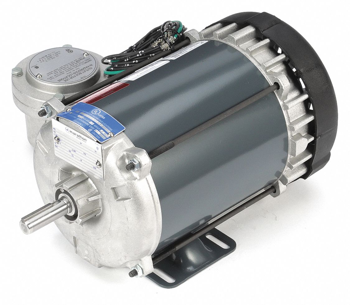 Hazardous Location Motor: Division I, Class I/Class II, Rigid Base, 3/4 hp Horsepower, Auto