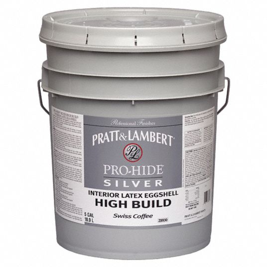 PRATT & LAMBERT Eggshell Interior High Build Paint, Latex, White, 5 gal