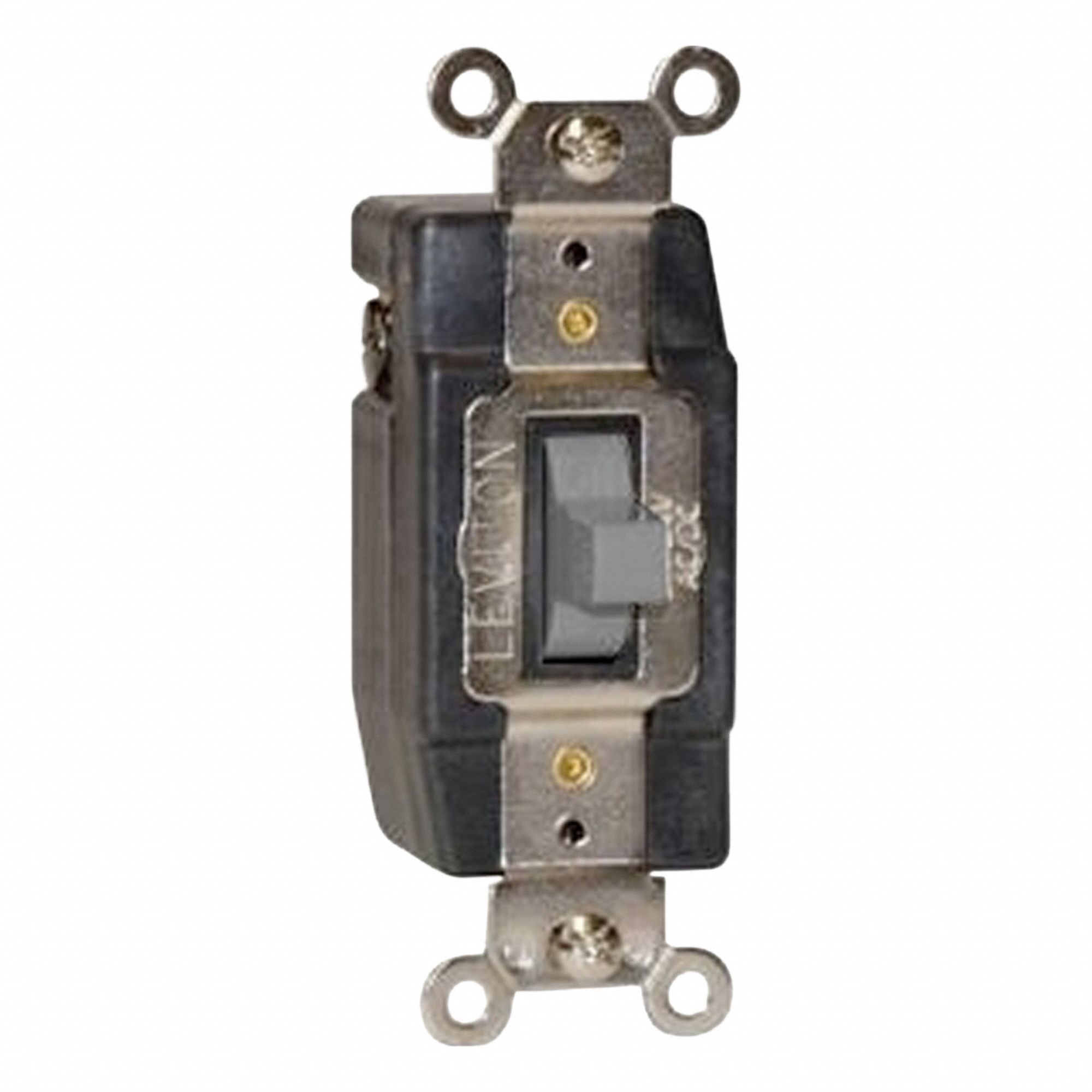 AC Quiet Switch: Toggle Switch, Single Pole/Double Throw, Gray, 0.125, 24V AC/DC, Screw Terminals
