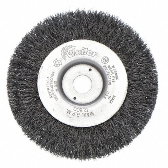 Weiler Crimped Steel 4 In Dia X 12 In Wd Wire Wheel Brush 40l77990859 Grainger 9644