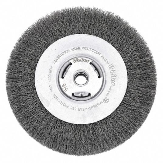 WEILER, Crimped Steel, 10 in Dia x 1 1/8 in Wd, Wire Wheel Brush -  3H483