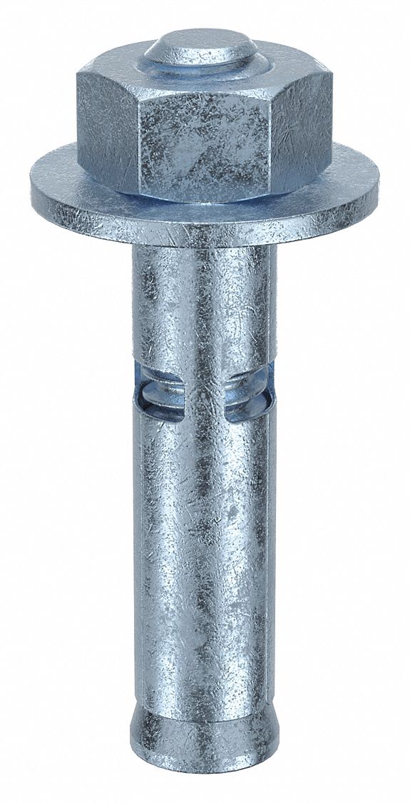 RED HEAD Hex Nut Sleeve Anchor, Steel, 5/16 in Dia., 1 1/2 in L, 1/420 Thread Size, Zinc Plated