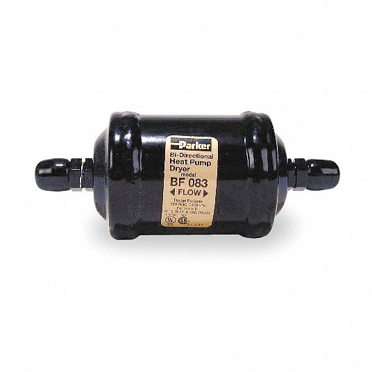 PARKER Liquid Line Filter Dryer, Steel, Bi Flow, SAE Flare Connection, 3/8 Connection Size (In
