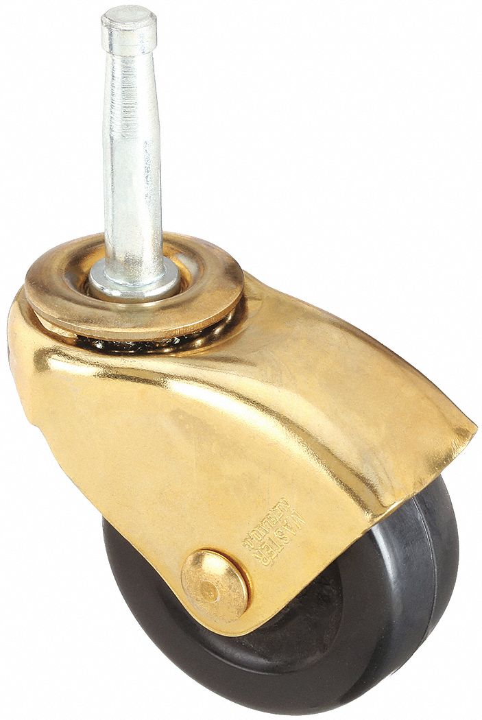 Single-Wheel Grip-Neck Stem Caster: 2 in Wheel Dia., 75 lb, 2 1/2 in Mounting Ht