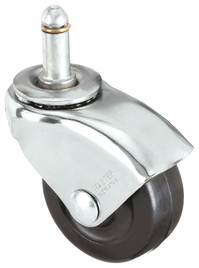 SWIVEL STEM CASTER,RUBBER,2 IN.,75 LBS.