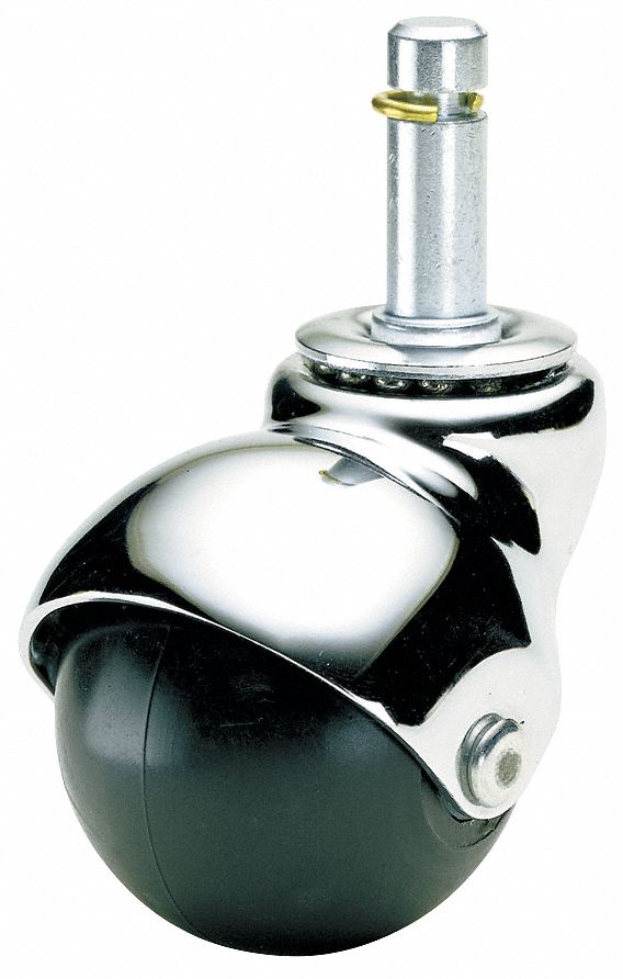 2 in Wheel Dia., 75 lb, FrictionRing Stem Caster for Furniture