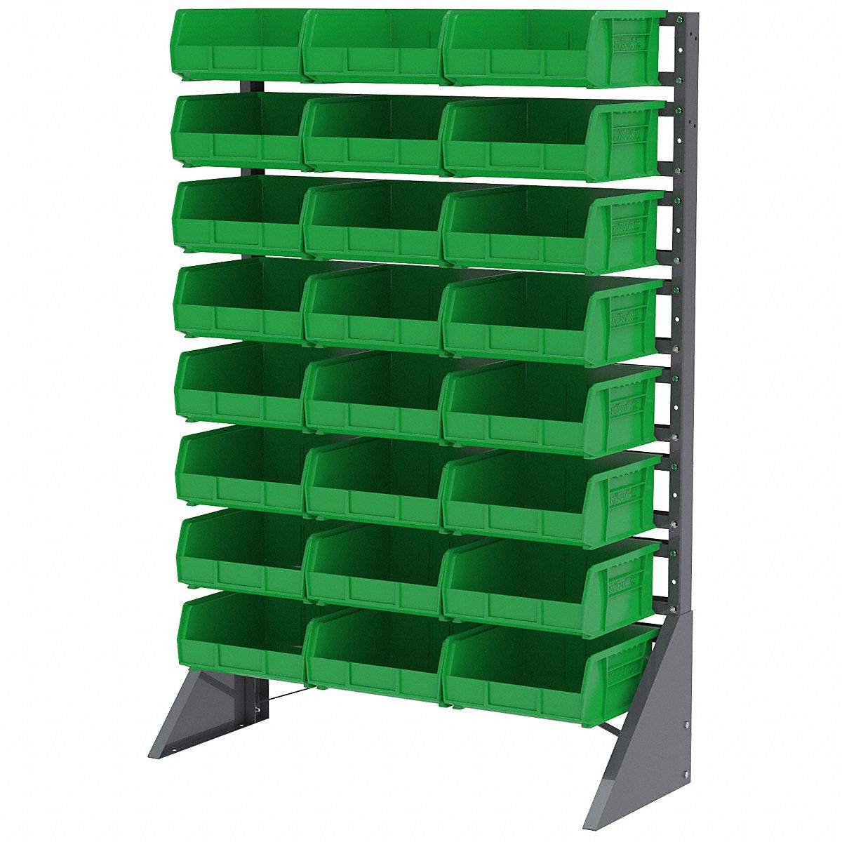 AKROMILS 1Sided Bin Rail Floor Rack with 0 Bins, 53 inH x 36 inW x 14