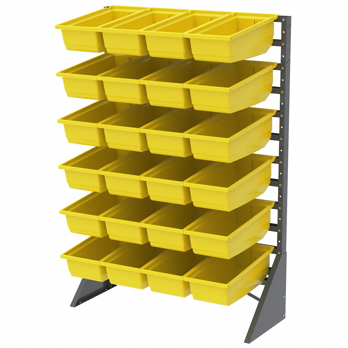 AKROMILS Bin Rail Floor Rack 14 in x 54 in x 36 in, 1 Sided, 0 Bins