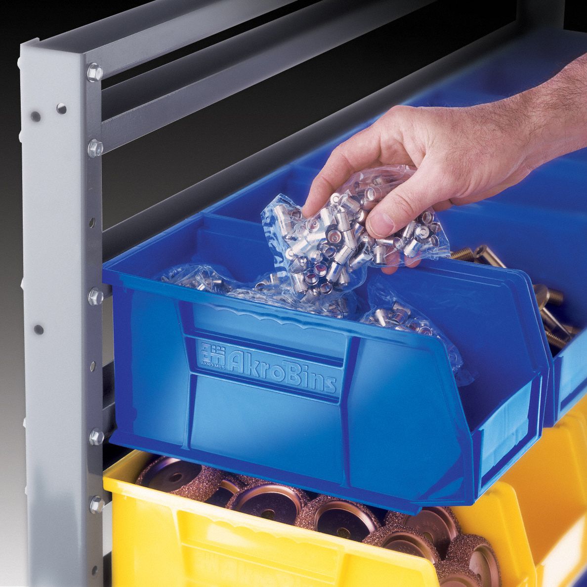 AKROMILS Bin Rail Floor Rack 14 in x 54 in x 36 in, 1 Sided, 0 Bins