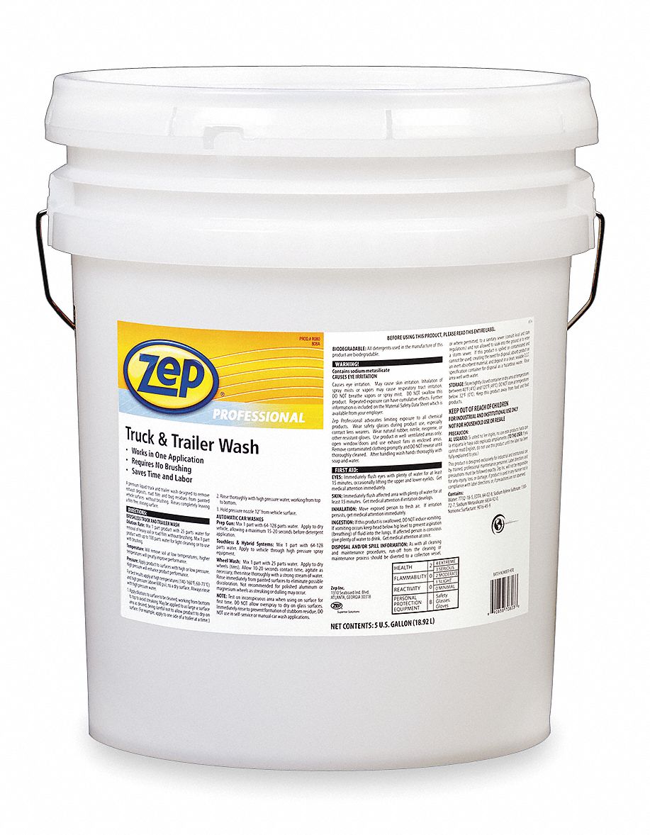 Truck And Trailer Wash Concentrate: Truck & Trailer Wash, Liquid, Pail, 5 gal Container Size, Water