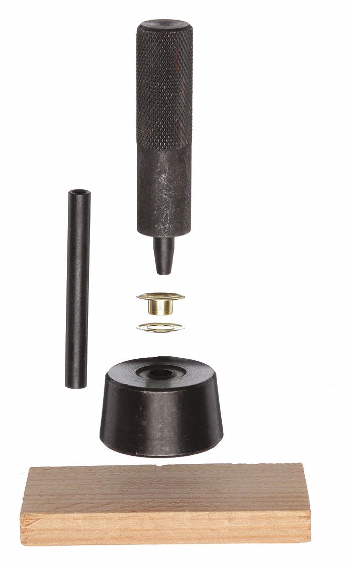 WESTWARD, 1/4, Brass Grommets/Steel Setting Tool, Grommet Kit 3AB81